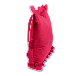 Darcy Linen Pillow - Wine + Neon Pink: WITH INSERT