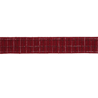 Red woven ribbon on a white background