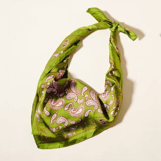 Elegant Paisley Soft Scarf | Timeless Silk-Feel Polyester Bandana: Camel / One / 5DR98090