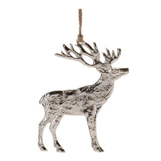 Decorative deer ornament with antlers on a white background