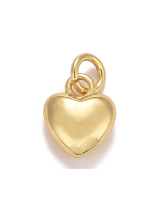 * Gold Puff Heart Charm