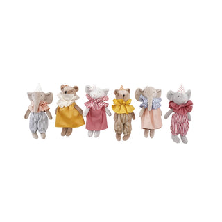 Plush Animal in Ruff Collar, Clothes & Hat/Bow