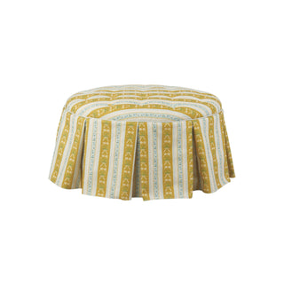 Tufted Box Pleat Skirted Ottoman 34"D x 18"H
