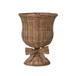 Hand-Woven Rattan Urn w/ Bow