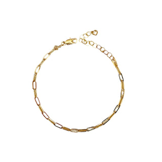 18k Gold Filled Short Link Paperclip Bracelet