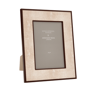 Home Accents Ecru Faux Shagreen & Bronze Photo Frame