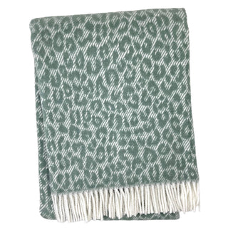 Leopard Throw: Cream/Sage