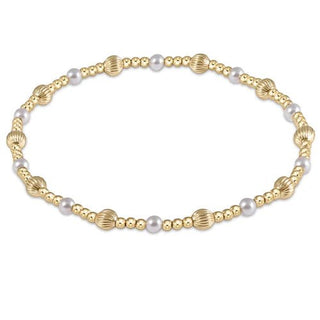 ENewton | Dignity Sincerity Pattern 4mm Bead Bracelet - Pearl