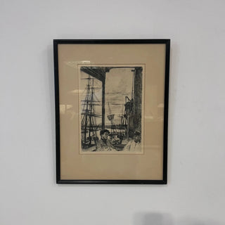English Graphite + Ink Drawing - Signed Whistler 1860