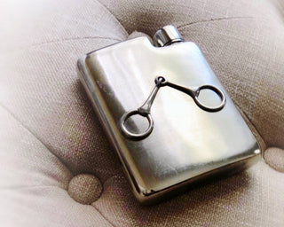 Equestrian Pewter Flask