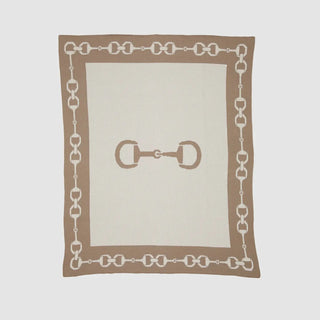 Equestrian Snaffle Bit Border Throw Blanket