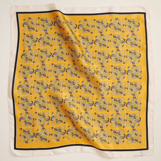 Geometric Silk-Feel Scarf | Modern Pattern Square Accessory: Orange / One / 5DR98078