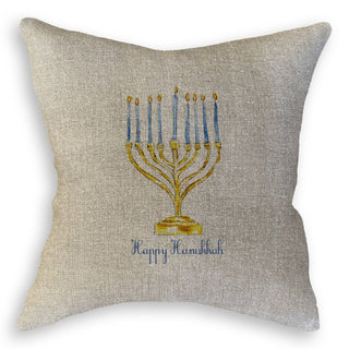 Menorah with Happy Hanukkah: Natural Guest Towel / Remove Words / -