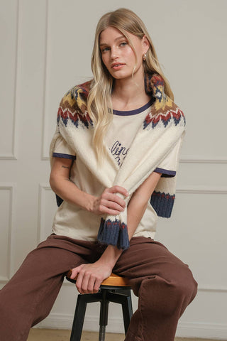 Fair Isle Pattern Knit Sweater