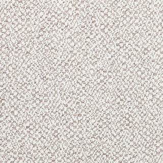 Detailed close-up of the soft white textured upholstery on the solid beechwood rectangle ottoman.