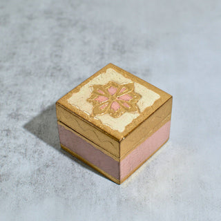 Florentine Carved 2" Mini Wood Box with Lid, Ring Box