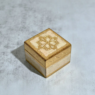 Florentine Carved 2" Mini Wood Box with Lid, Ring Box