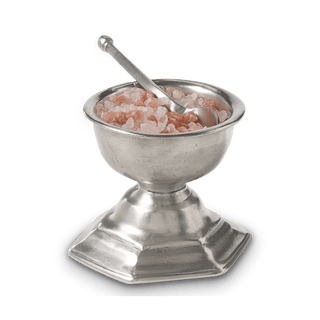 Footed Salt Cellar with Spoon 2.4" H