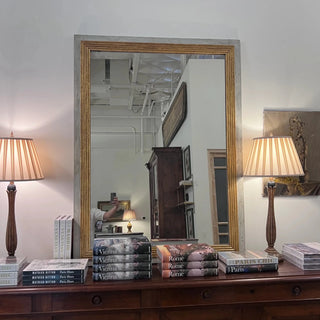 French Antique Grey & Gold Painted Mirror