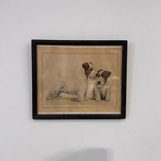 French Antique Print of Dogs