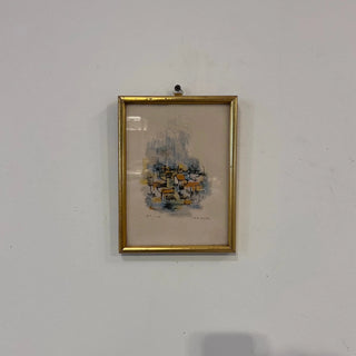 Antique French Oil Pastel Print - Signed Vergne