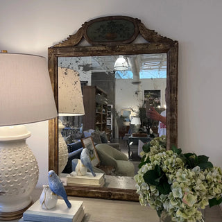 French Painted Trumeau Mirror c. 1780 - 1820