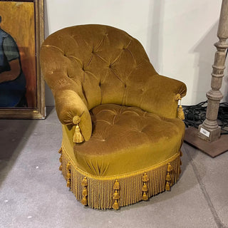 French Velvet Chair c. Early 1900's