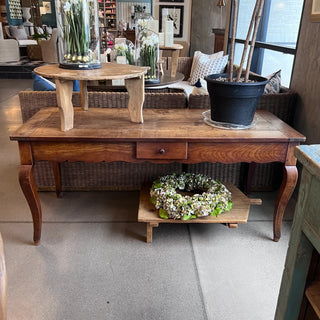 French Walnut Desk with Red Drawer