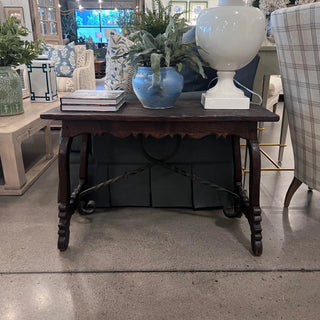 French Walnut Side Table with Wrought Iron c.1780 - 1820