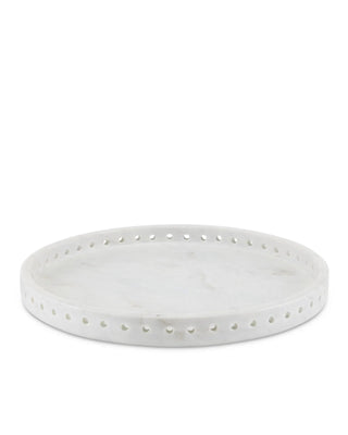 Freya Large White Marble Tray