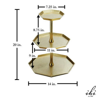 Gilded Octagon Stand, 2-Tier