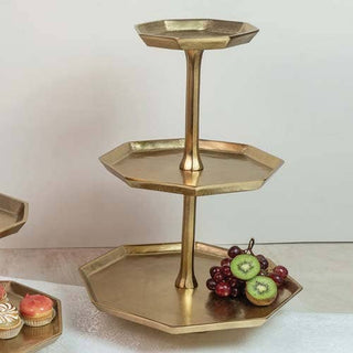 Gilded Octagon Stand, 2-Tier