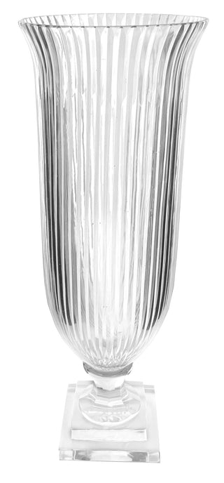 Glass Chalice Lines Cut Vase