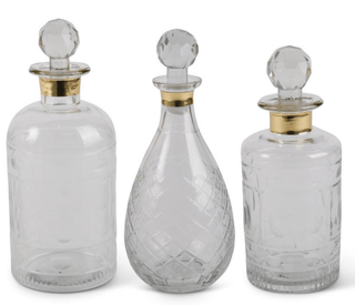 Glass Decanters w/ Gold Trim