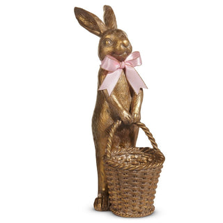 Gold Bunny With Basket 12.5"