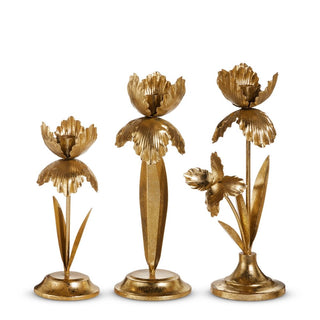 Gold Flowers On Candle Holder