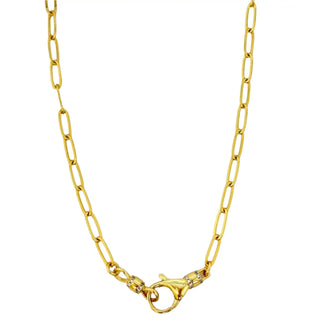 Gold Medium Paperclip Chain: 18"