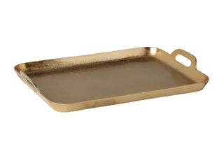 Gold Rectangle Metal Tray, Large