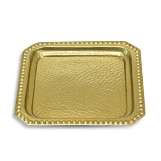 GOLD SQUARE BEADED EDGE TRAY