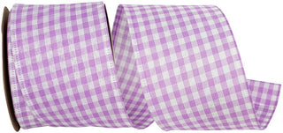 Great Gingham Wired Edge Ribbon, Lavender, 2.5"x10yds