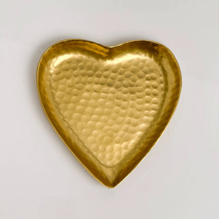 Hammered Aluminum Heart-Shaped Decorative Tray