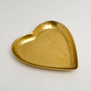 Hammered Aluminum Heart-Shaped Decorative Tray