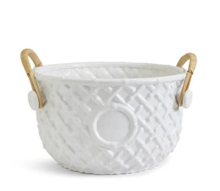 Hampton Faux Bamboo Fretwork Party Bucket with Bamboo Handles