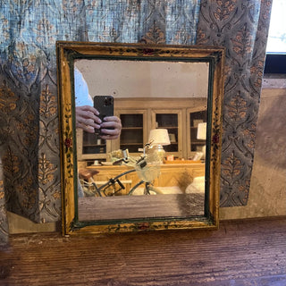 Hand - painted Floral Mirror - Italy Late 1800's