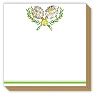 Handpainted Tennis Rackets with Laurel Luxe Notepad