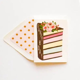 Happy Birthday Chocolate Layered Cake Greeting Card