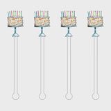 Happy Birthday Confetti Cake Stir Sticks