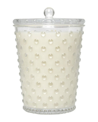 Hobnail Glass Candle - Creme Fresh