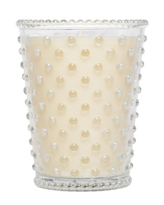 Hobnail Glass Candle - Creme Fresh