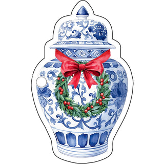 In Stock Ginger Jar with Wreath Die - Cut Gift Tags